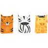 SACS A BONBONS OU CADEAUX SAFARI X3