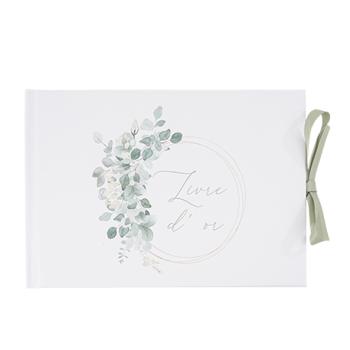 LIVRE D'OR JARDIN BOTANIQUE VERT SAUGE ET BLANC 16X23CM (64 p)