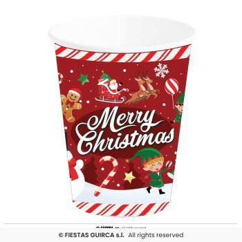 GOBELETS MERRY CHRISTMAS 240ML X6