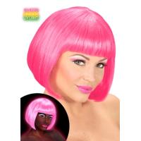 PERRUQUE VALENTINA CABARET ROSE NEON (brille à la lumière UV)