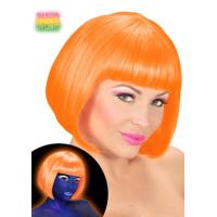 PERRUQUE VALENTINA CABARET ORANGE NEON (brille à la lumière UV)