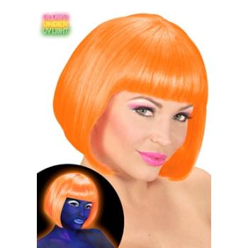 PERRUQUE VALENTINA CABARET ORANGE NEON (brille à la lumière UV)
