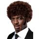 PERRUQUE AFRO PULP FICTION AVEC MOUSTACHE ET ROUFLAQUETTES