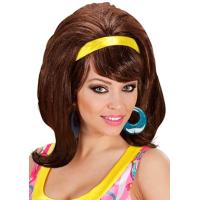PERRUQUE ANNEES 60 BRUNE AVEC BANDEAU