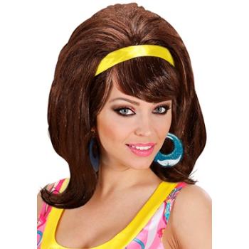 PERRUQUE ANNEES 60 BRUNE AVEC BANDEAU