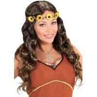 PERRUQUE HIPPIE AVEC BANDEAU FLEURS