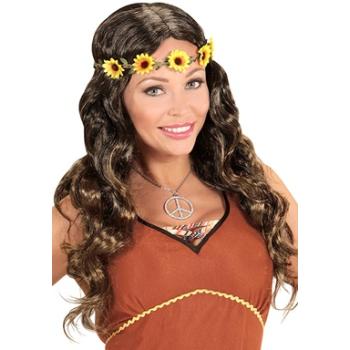PERRUQUE HIPPIE AVEC BANDEAU FLEURS