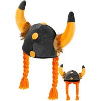CASQUE PELUCHE GAULOIS OU VIKING AVEC TRESSES
