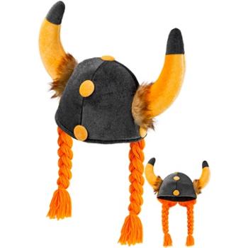 CASQUE PELUCHE GAULOIS OU VIKING AVEC TRESSES
