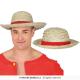 CHAPEAU DE PAILLE AVEC RUBAN ROUGE ADULTE