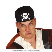 CHAPEAU EFFET BANDANA PIRATE NOIR