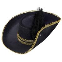 CHAPEAU MOUSQUETAIRE EN FEUTRE AVEC PLUME ADULTE