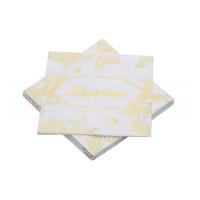 SERVIETTES BAPTEME OR METAL 33X33CM X20