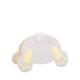 MARQUES PLACES CUCUL DE LAPIN A POMPONS BLANC ET OR 13X8CM  X8