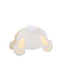 MARQUES PLACES CUCUL DE LAPIN A POMPONS BLANC ET OR 13X8CM  X8