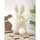 SACHET OREILLES ET POMPON LAPIN 20X10X3CM
