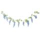GUIRLANDE DE GLYCINE TOMBANTE BLEU ET FEUILLAGE 1.80M