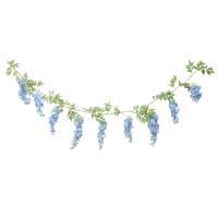 GUIRLANDE DE GLYCINE TOMBANTE BLEU ET FEUILLAGE 1.80M