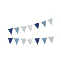 GUIRLANDE FANIONS BLEU 3M (14 fanions 15x21cm)