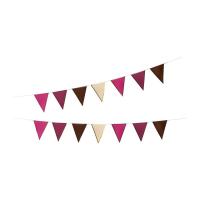 GUIRLANDE FANIONS MOKA 3M (14 fanions 15x21cm)