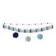 STARTER PACK BLEU (guirlande 2.5m/pompon 30cmx3/guirlande pompon 3m)