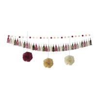 STARTER PACK MOKA (guirlande 2.5m/pompon 30cmx3/guirlande pompon 3m)