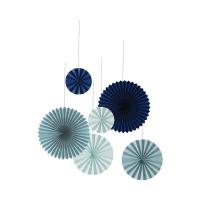 ROSACE A SUSPENDRE BLEU X6 (40cm/30cm/20cm)