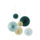 ROSACE A SUSPENDRE VERT X6 (40cm/30cm/20cm)