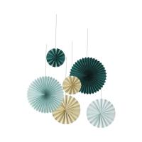 ROSACE A SUSPENDRE VERT X6 (40cm/30cm/20cm)