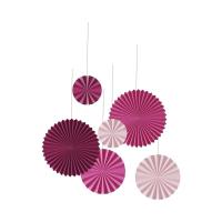 ROSACE A SUSPENDRE ROSE X6 (40cm/30cm/20cm)