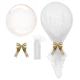 BALLON 60CM+TULLE BLANC 1.6X2M+NOEUD OR