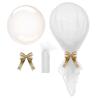 BALLON 60CM+TULLE BLANC 1.6X2M+NOEUD OR
