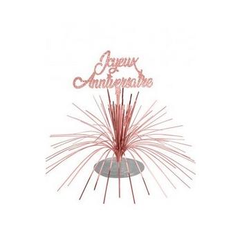 CENTRE DE TABLE JOYEUX ANNIVERSAIRE ROSE GOLD