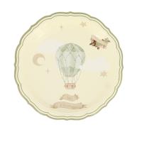 ASSIETTES 1ER ANNI DANS LES NUAGES TAUPE ET AMANDE DIAM.23CM X6