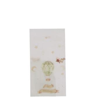 SACHET TRANSP. DANS LES NUAGES TAUPE ET AMANDE FERM ADH. 8.7X16CM X10