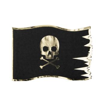 SERVIETTES DRAPEAU DE PIRATE 32X21CM X16