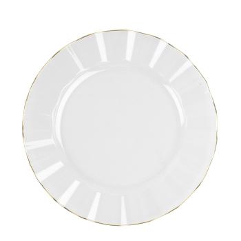 ASSIETTES REUTILISABLES PLAST. TRANSP BORD OR DIAM.26CM X6