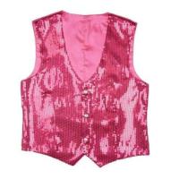 GILET PAILLETTE ROSE HOMME T.L