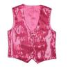 GILET PAILLETTE ROSE HOMME T.L