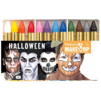 BOITE DE 12 CRAYONS GRAS COLORIS ASS HALLOWEEN