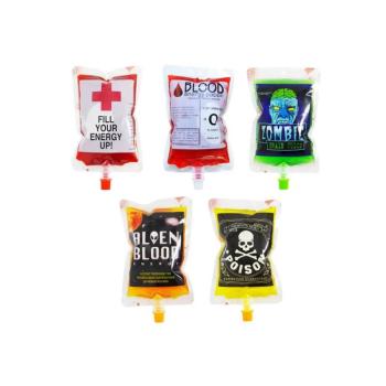 10 POCHES PLASTIQUES A BOISSON 12x18cm (5 modèles aléatoires)