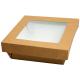 BOITE CARTON KRAFT + FENÊTRE 24X24X5CM