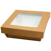 BOITE CARTON KRAFT + FENÊTRE 24X24X5CM