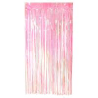 RIDEAU METALISE ROSE CLAIR 200X100CM