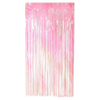 RIDEAU METALISE ROSE CLAIR 200X100CM