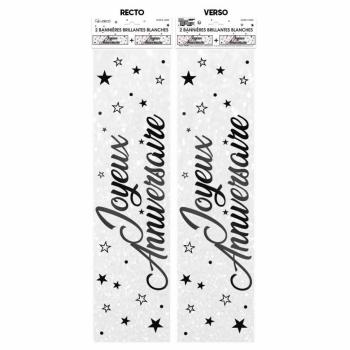 BANNIERE J.A. METALLIQUE BLANC