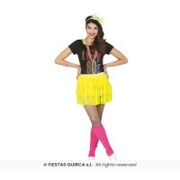 JUPE 80'S JAUNE FLUO T.U