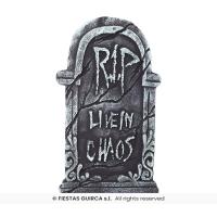 STELE TOMBALE "LIVE IN CHAOS" 43X22CM