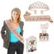PACK ANNIVERSAIRE 50 ANS (diadème/echarpe/cake topper)
