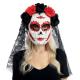 MASQUE DAY OF THE DEAD AVEC FLEURS ET VOILE